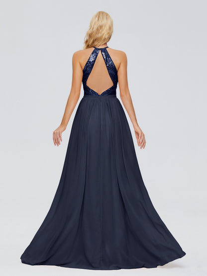 Jasmine Halter Sequins Bridesmaid Dress