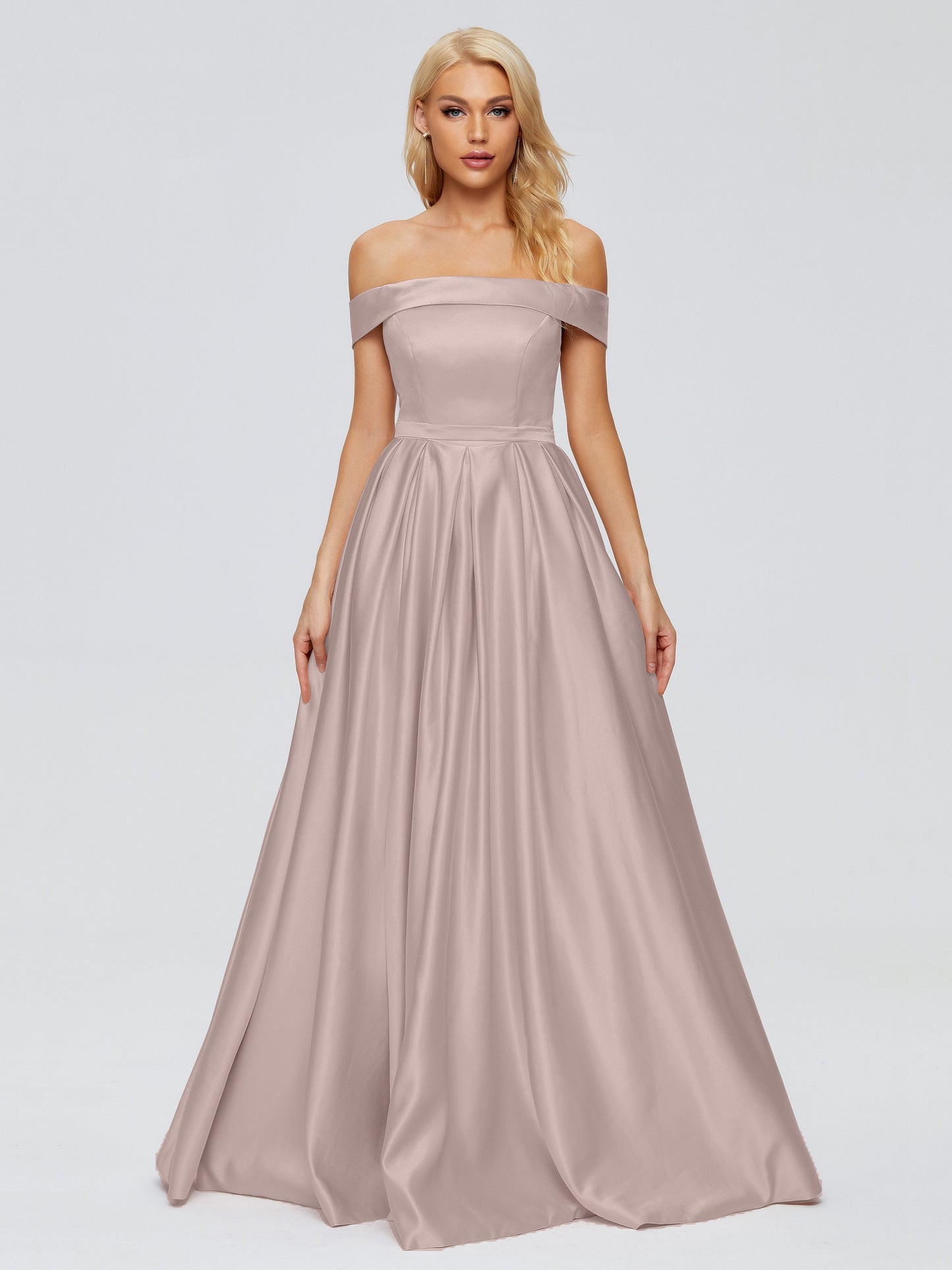 Annabelle Off the Shoulder Satin Bridesmaid Dresses