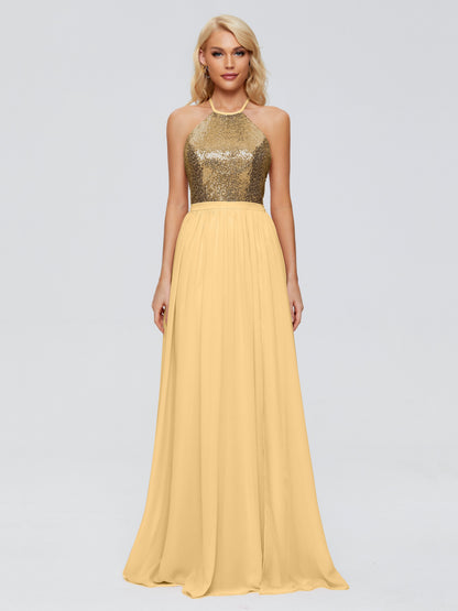 Jasmine Halter Sequins Bridesmaid Dress