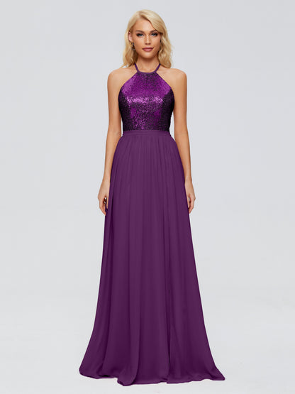 Jasmine Halter Sequins Bridesmaid Dress