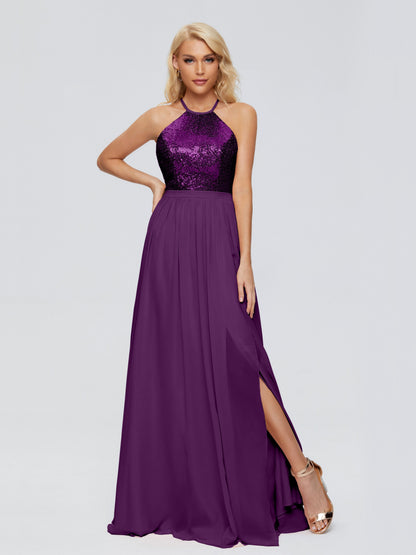 Jasmine Halter Sequins Bridesmaid Dress