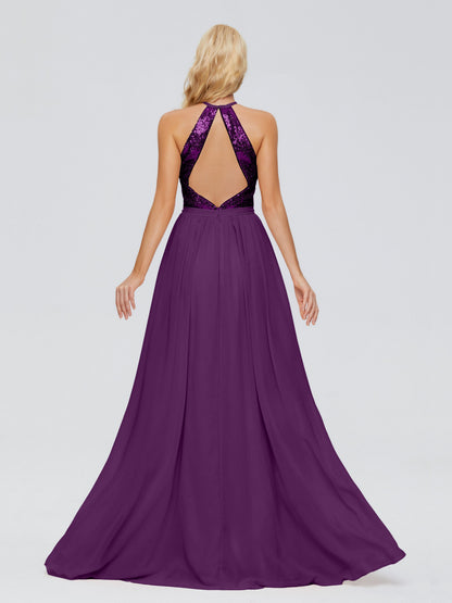 Jasmine Halter Sequins Bridesmaid Dress
