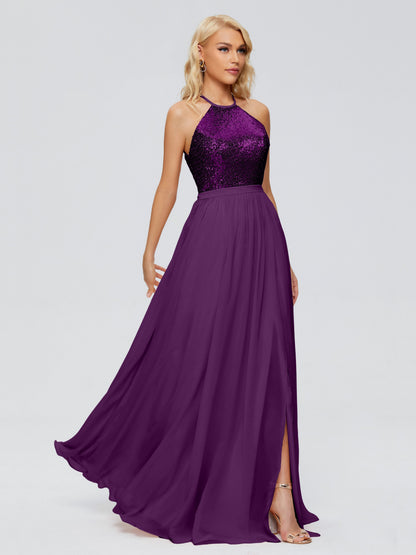 Jasmine Halter Sequins Bridesmaid Dress