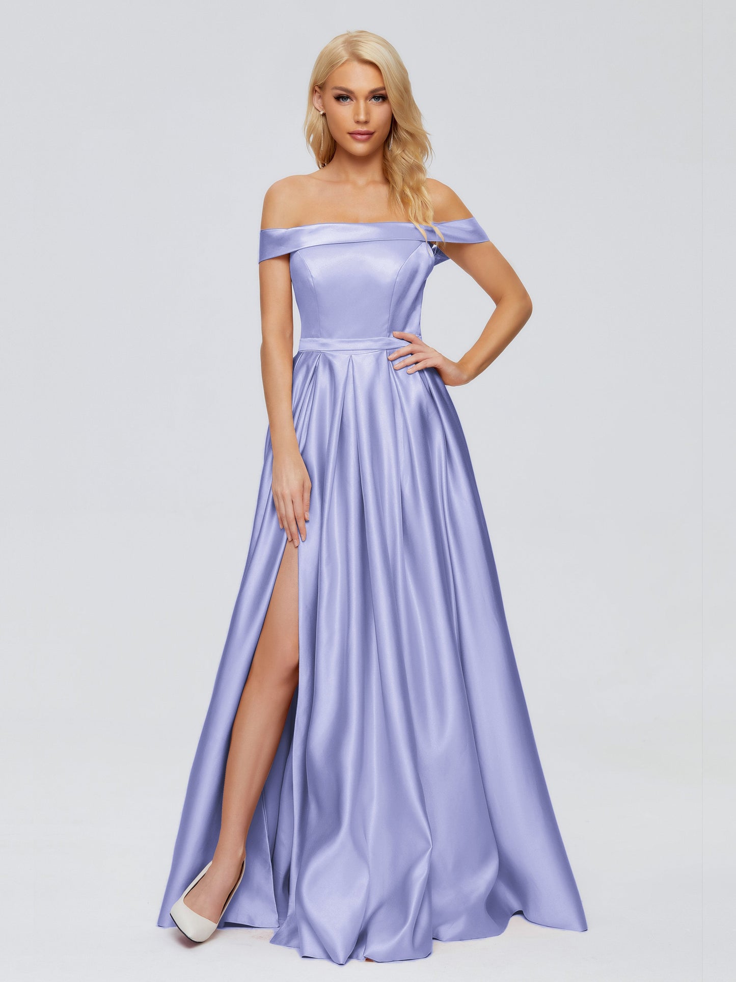 Annabelle Off the Shoulder Satin Bridesmaid Dresses