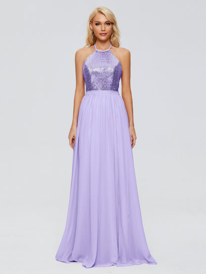 Jasmine Halter Sequins Bridesmaid Dress