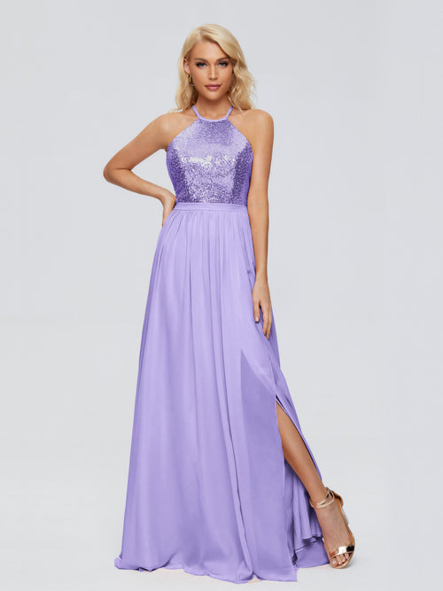 Jasmine Halter Sequins Bridesmaid Dress