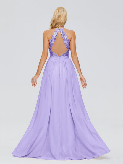 Jasmine Halter Sequins Bridesmaid Dress