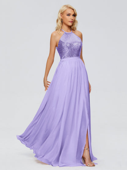 Jasmine Halter Sequins Bridesmaid Dress
