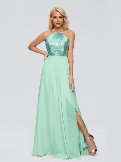 Jasmine Halter Sequins Bridesmaid Dress