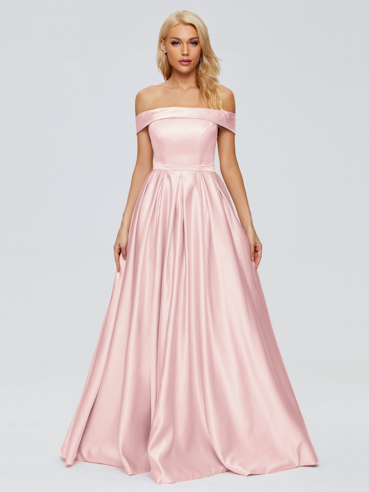 Annabelle Off the Shoulder Satin Bridesmaid Dresses