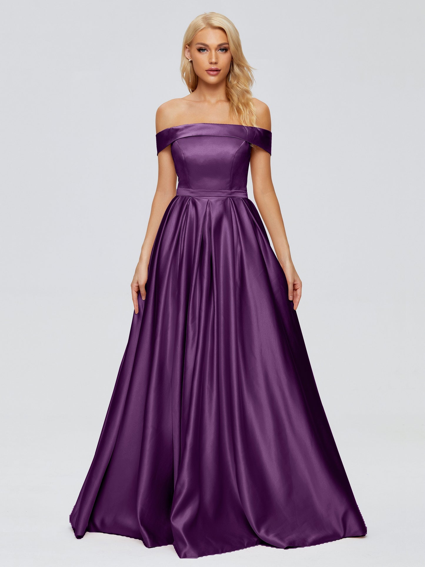 Annabelle Off the Shoulder Satin Bridesmaid Dresses