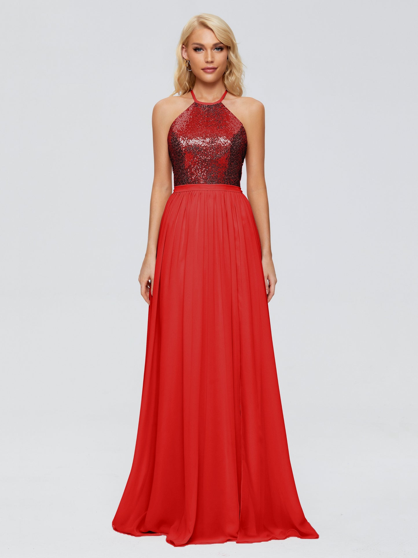 Jasmine Halter Sequins Bridesmaid Dress