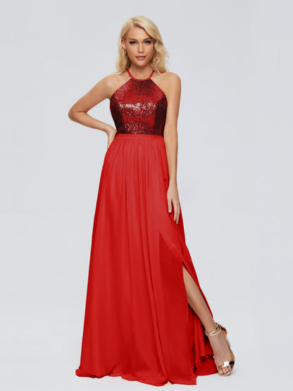 Jasmine Halter Sequins Bridesmaid Dress