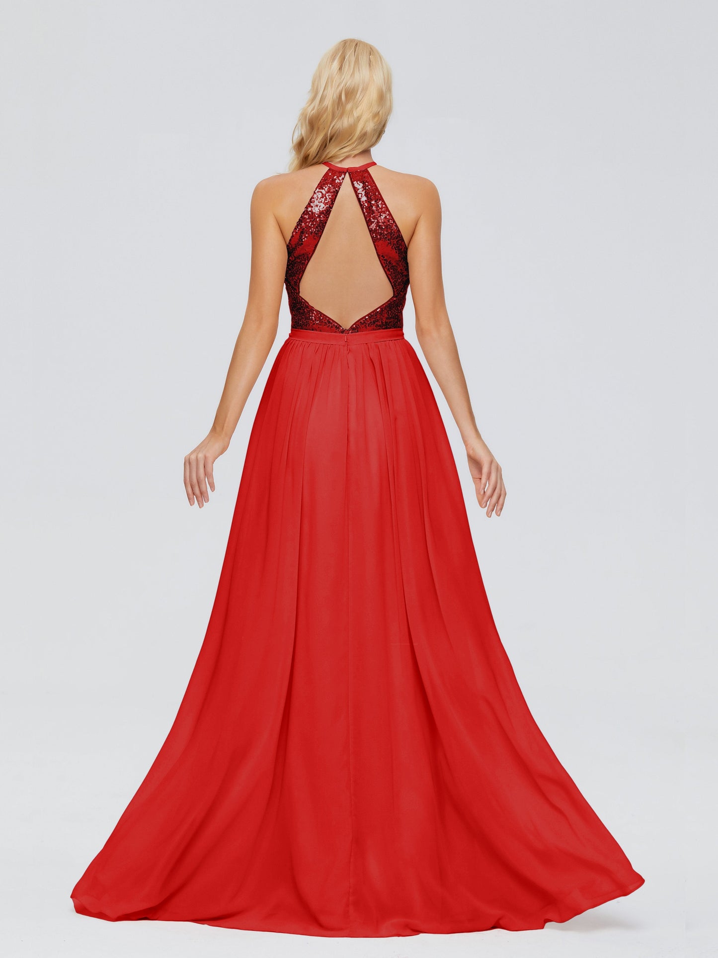 Jasmine Halter Sequins Bridesmaid Dress