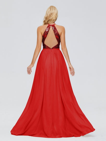Jasmine Halter Sequins Bridesmaid Dress