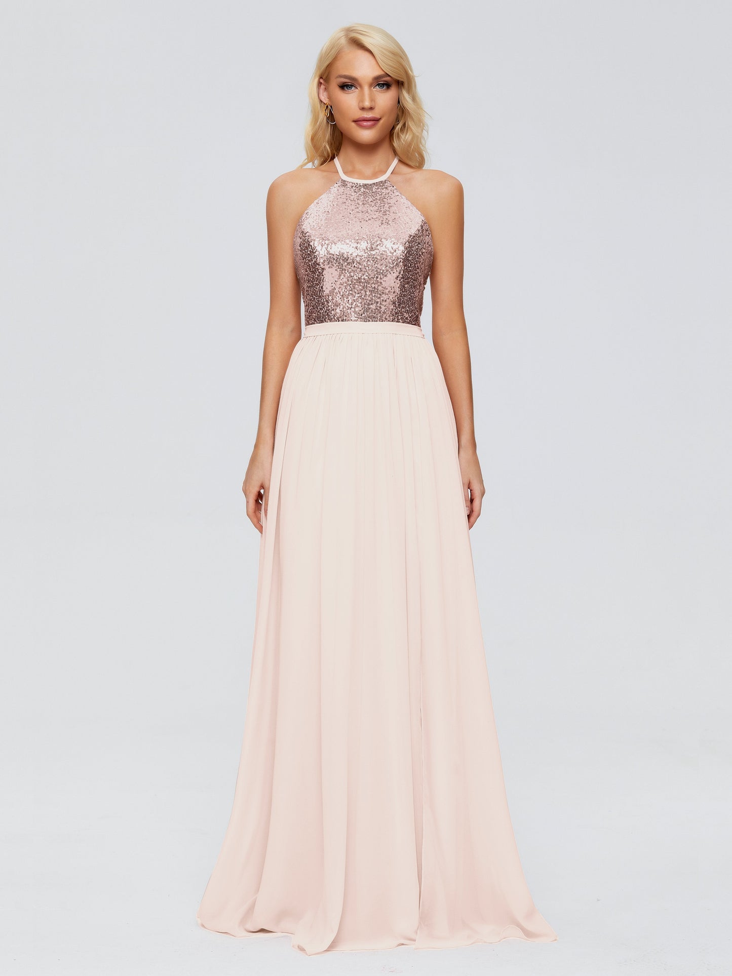 Jasmine Halter Sequins Bridesmaid Dress
