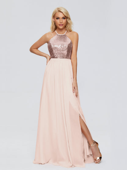 Jasmine Halter Sequins Bridesmaid Dress