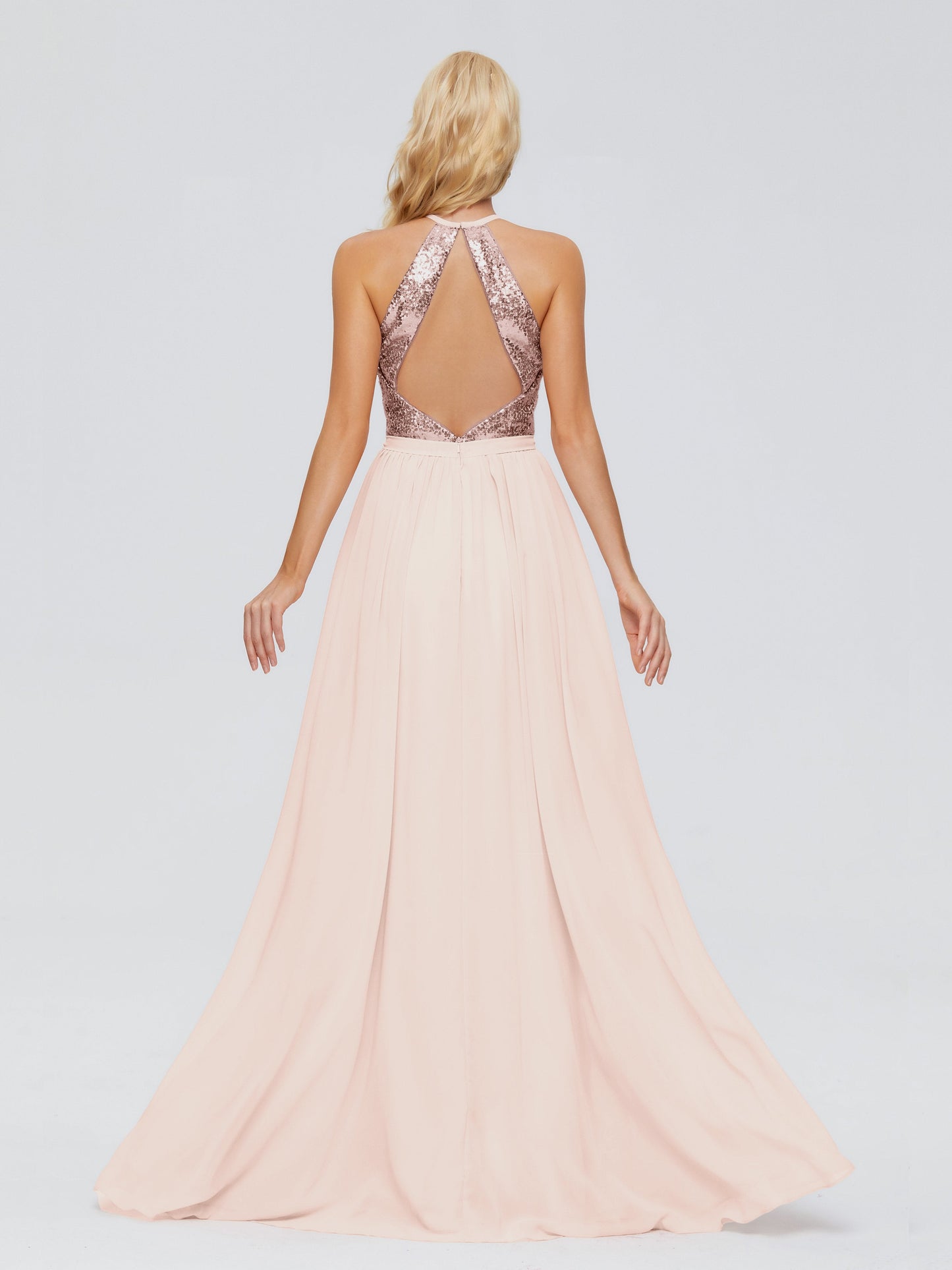 Jasmine Halter Sequins Bridesmaid Dress
