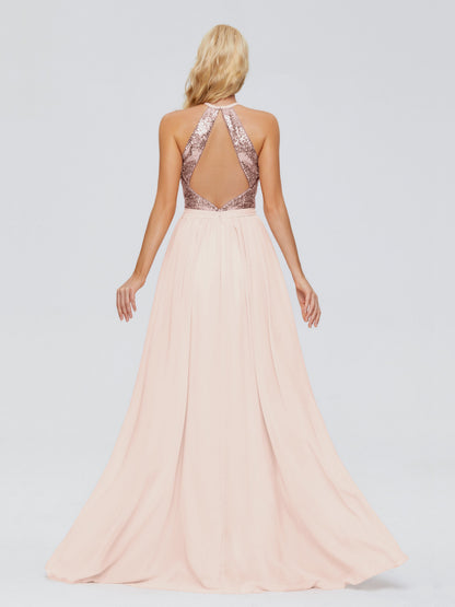 Jasmine Halter Sequins Bridesmaid Dress