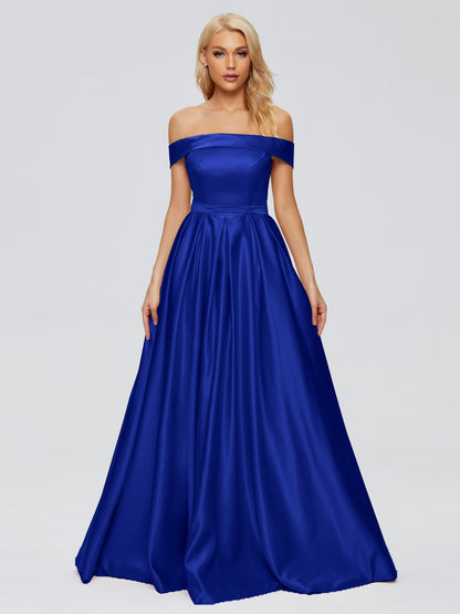 Annabelle Off the Shoulder Satin Bridesmaid Dresses