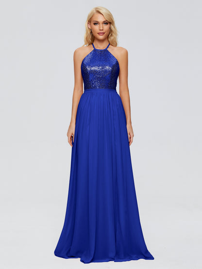 Jasmine Halter Sequins Bridesmaid Dress