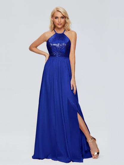 Jasmine Halter Sequins Bridesmaid Dress