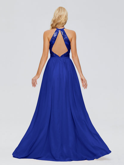 Jasmine Halter Sequins Bridesmaid Dress