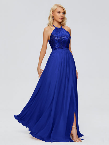 Jasmine Halter Sequins Bridesmaid Dress