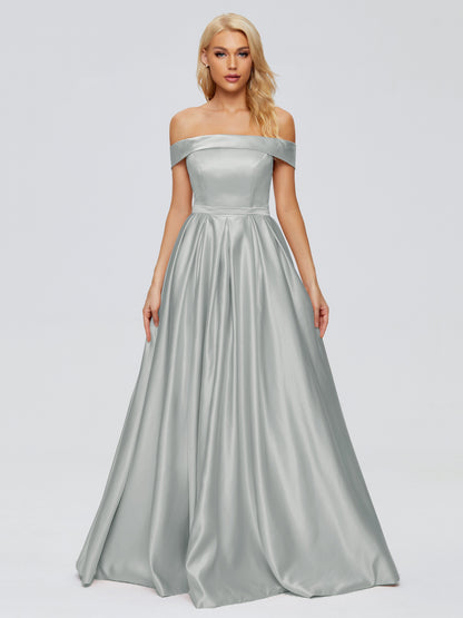 Annabelle Off the Shoulder Satin Bridesmaid Dresses