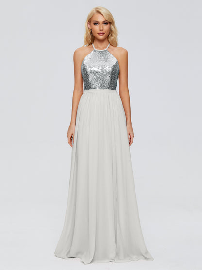 Jasmine Halter Sequins Bridesmaid Dress