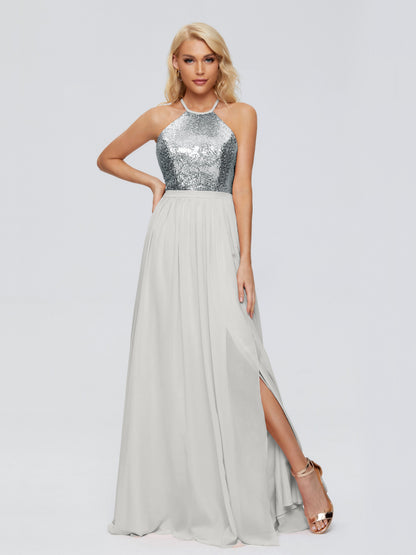 Jasmine Halter Sequins Bridesmaid Dress