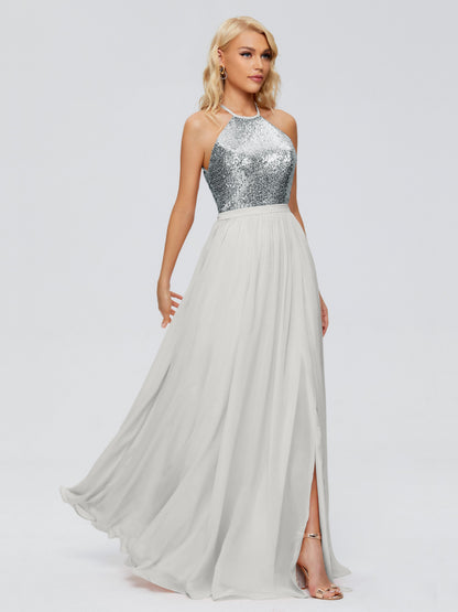 Jasmine Halter Sequins Bridesmaid Dress