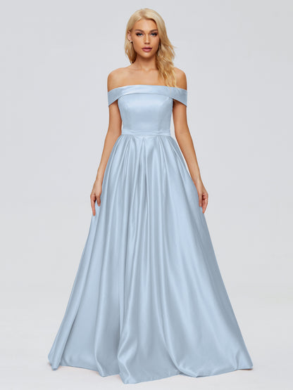 Annabelle Off the Shoulder Satin Bridesmaid Dresses