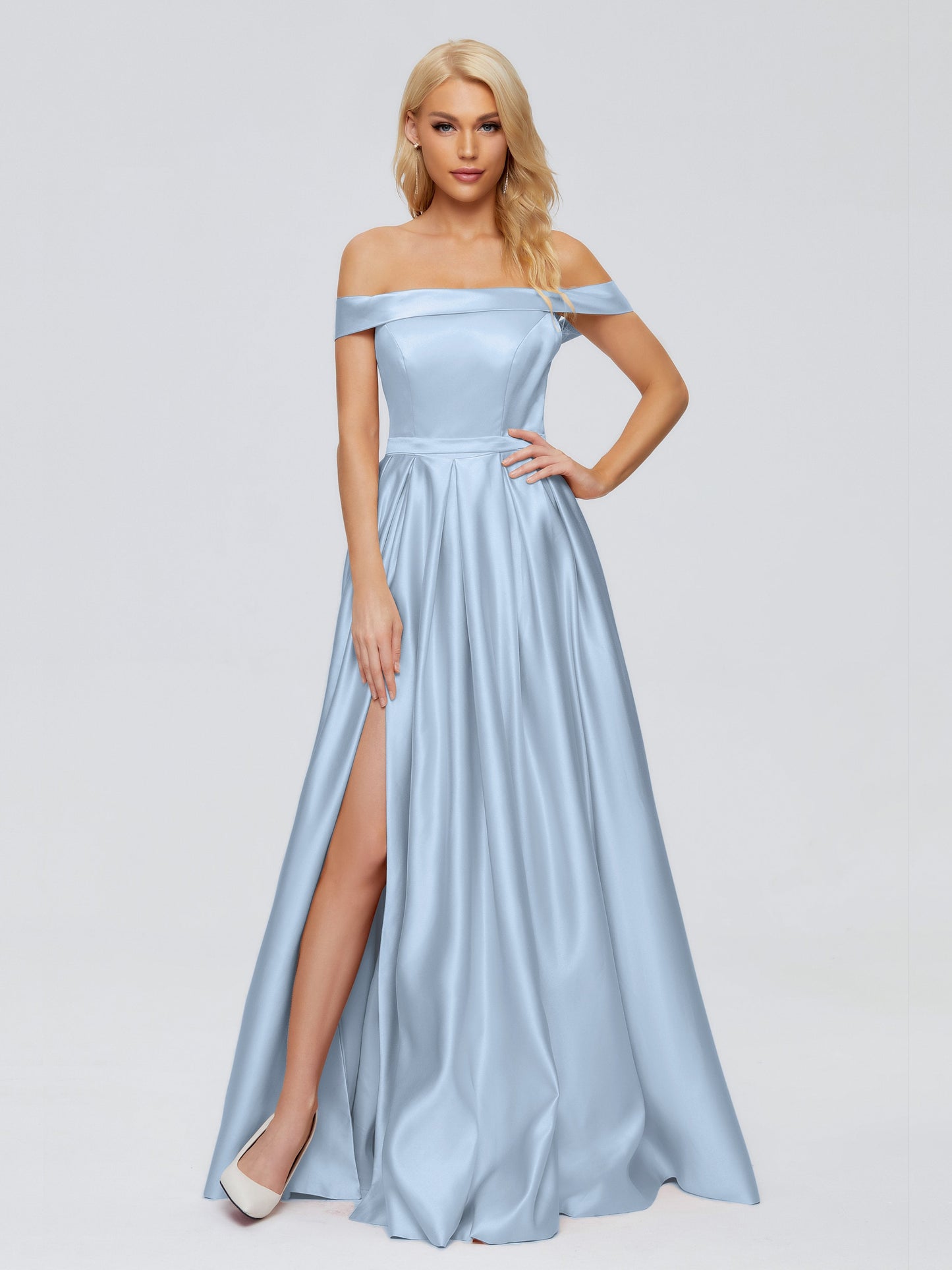 Annabelle Off the Shoulder Satin Bridesmaid Dresses