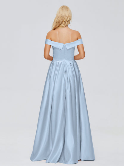 Annabelle Off the Shoulder Satin Bridesmaid Dresses