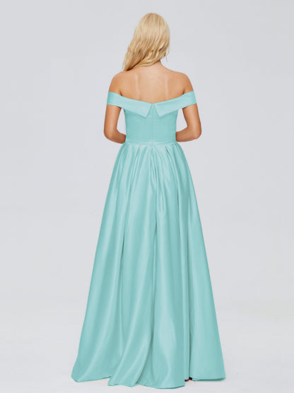 Annabelle Off the Shoulder Satin Bridesmaid Dresses