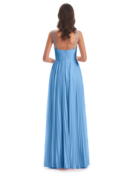 Jazlynn Floor Length Spaghetti Straps Chiffon Bridesmaid Dresses