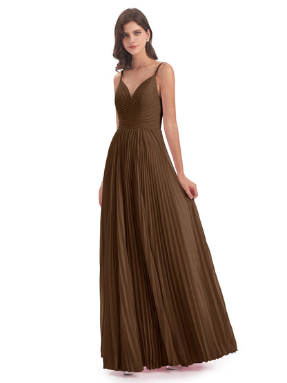 Jazlynn Floor Length Spaghetti Straps Chiffon Bridesmaid Dresses