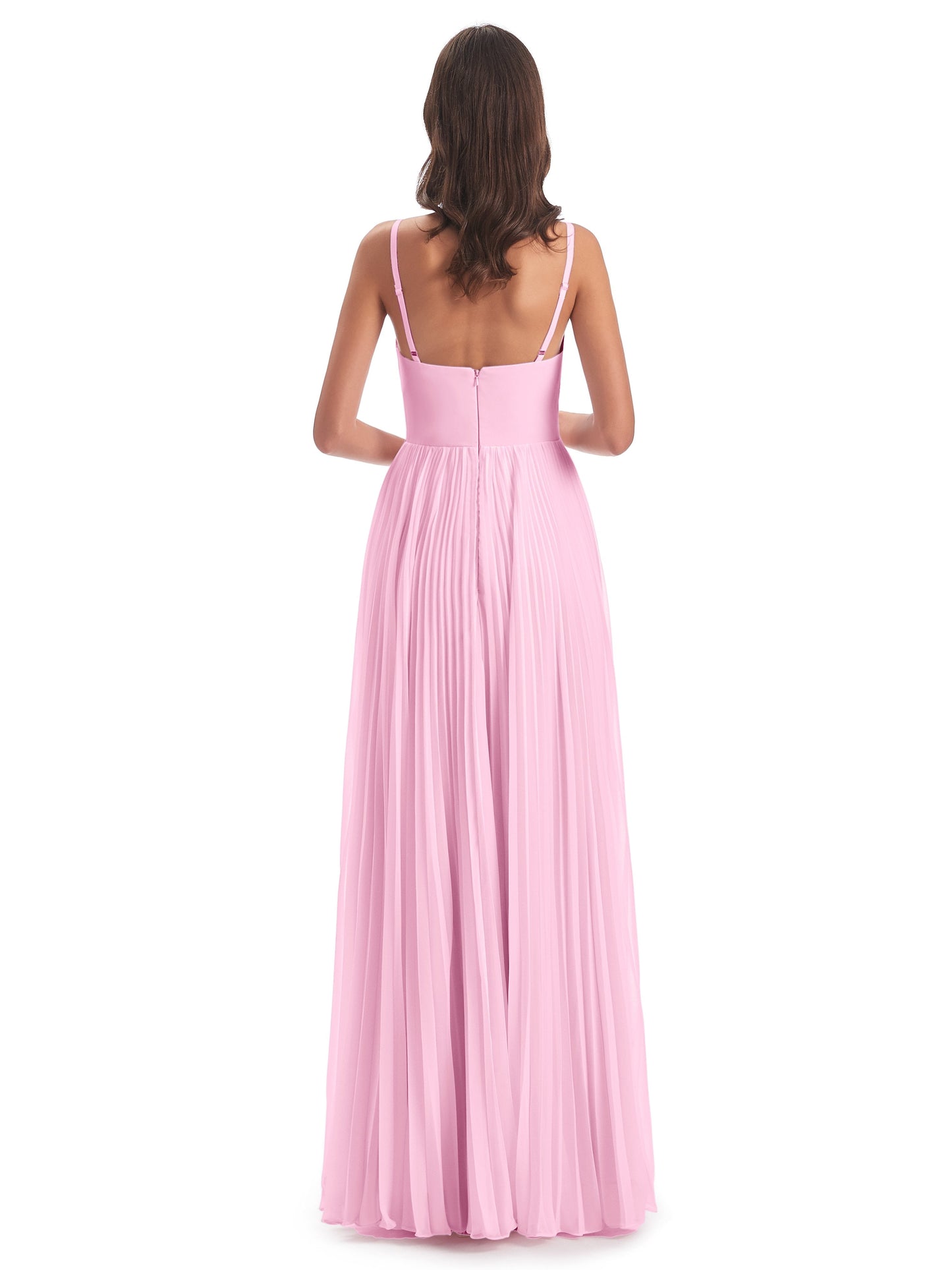 Jazlynn Floor Length Spaghetti Straps Chiffon Bridesmaid Dresses