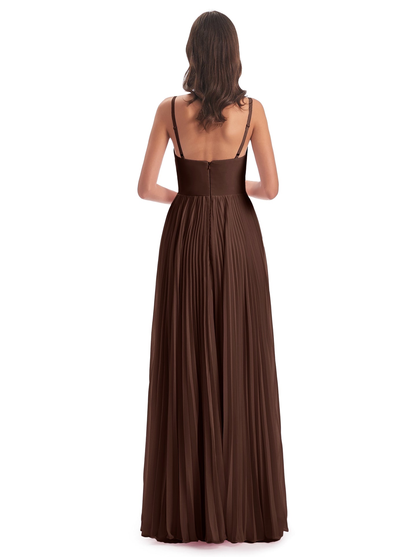 Jazlynn Floor Length Spaghetti Straps Chiffon Bridesmaid Dresses