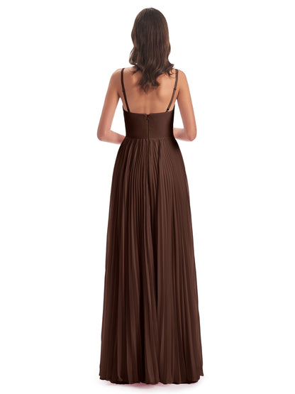 Jazlynn Floor Length Spaghetti Straps Chiffon Bridesmaid Dresses