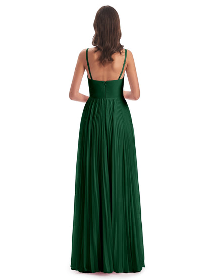 Jazlynn Floor Length Spaghetti Straps Chiffon Bridesmaid Dresses