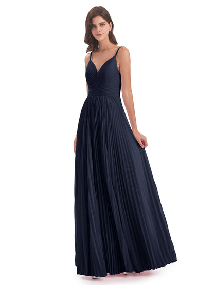 Jazlynn Floor Length Spaghetti Straps Chiffon Bridesmaid Dresses