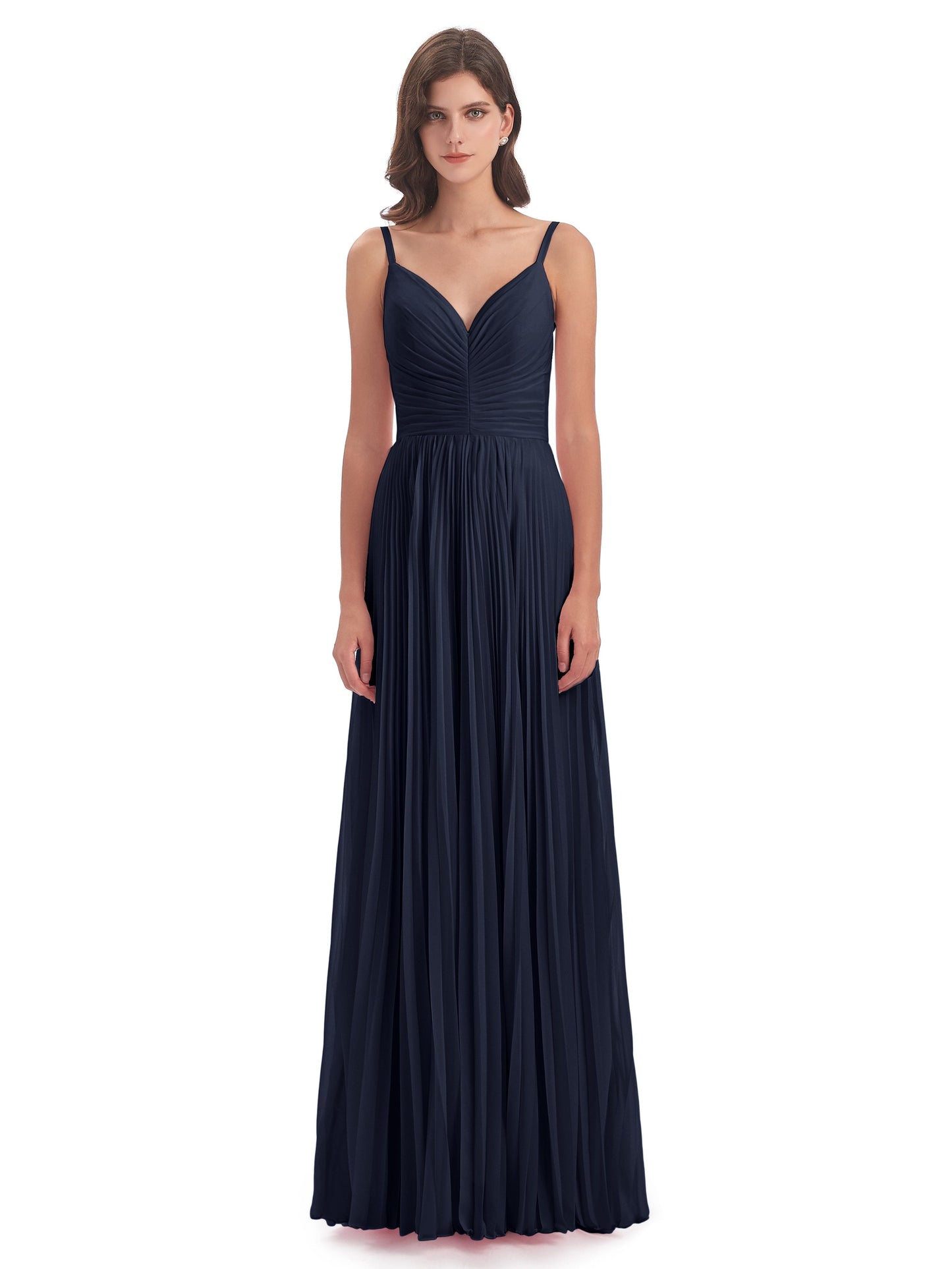 Jazlynn Floor Length Spaghetti Straps Chiffon Bridesmaid Dresses