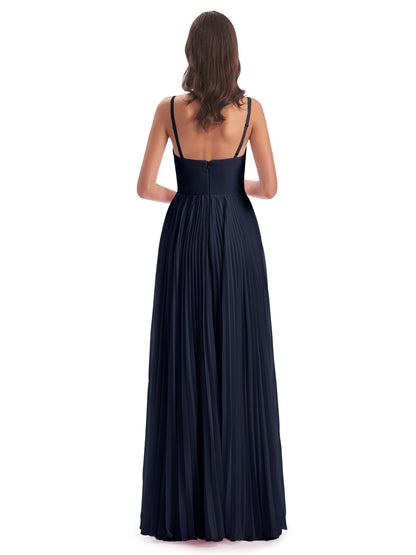 Jazlynn Floor Length Spaghetti Straps Chiffon Bridesmaid Dresses