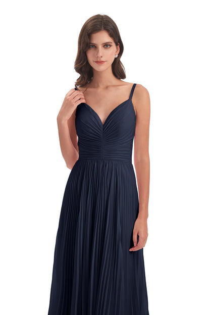 Jazlynn Floor Length Spaghetti Straps Chiffon Bridesmaid Dresses