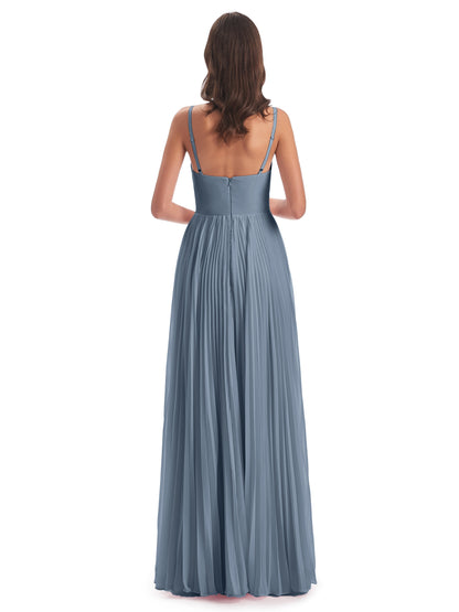 Jazlynn Floor Length Spaghetti Straps Chiffon Bridesmaid Dresses