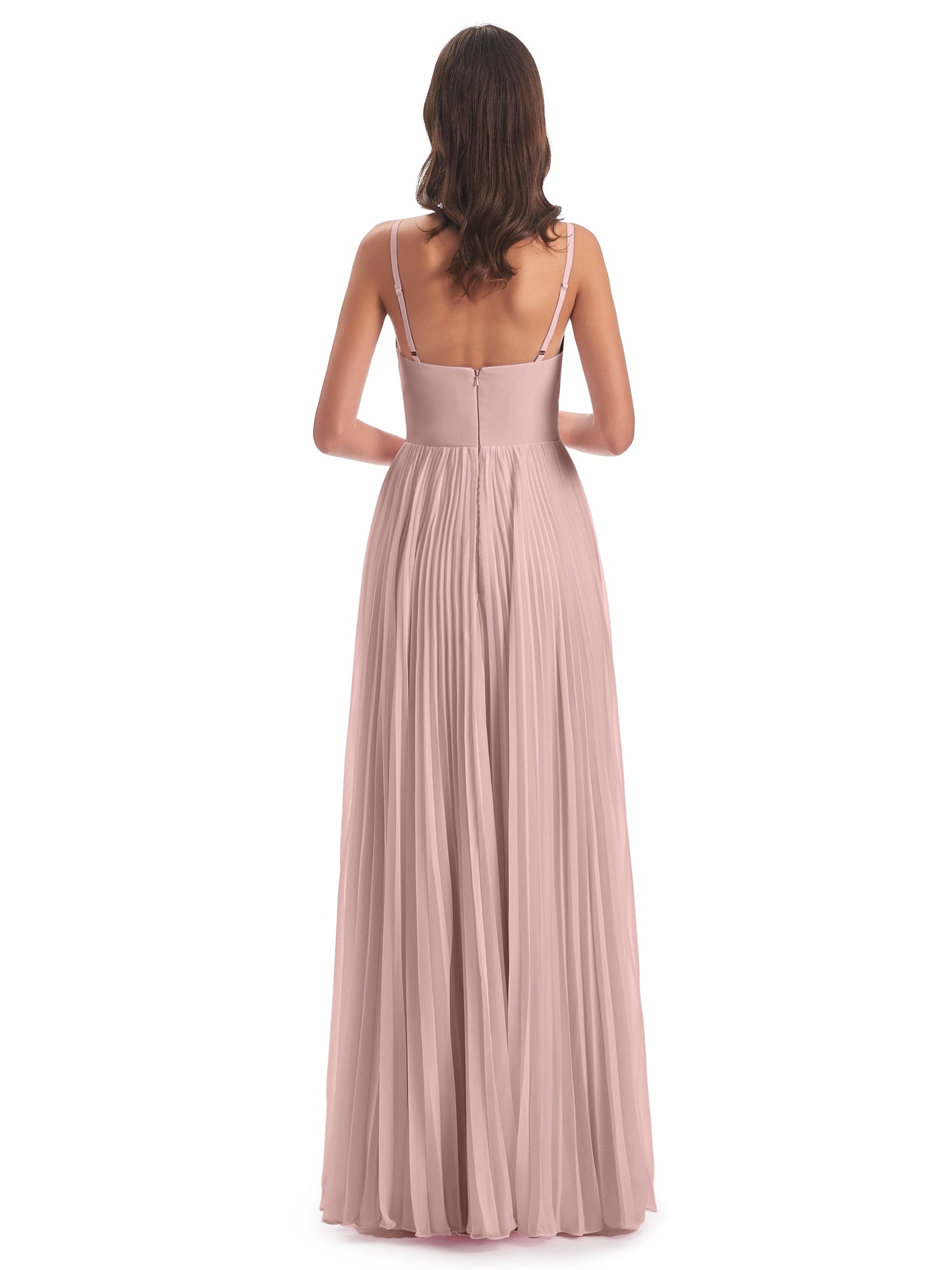 Jazlynn Floor Length Spaghetti Straps Chiffon Bridesmaid Dresses
