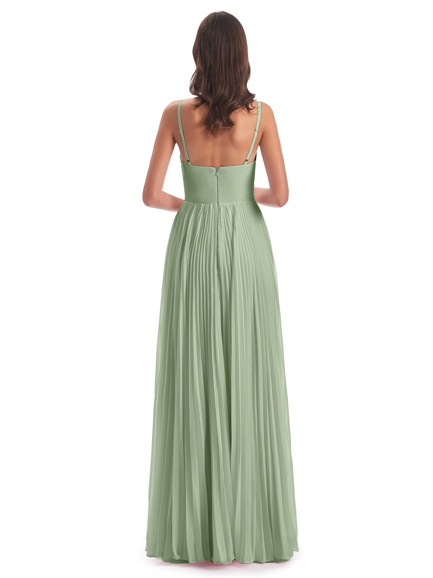 Jazlynn Floor Length Spaghetti Straps Chiffon Bridesmaid Dresses