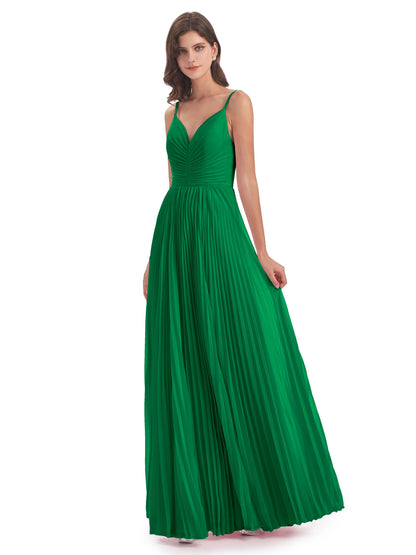 Jazlynn Floor Length Spaghetti Straps Chiffon Bridesmaid Dresses